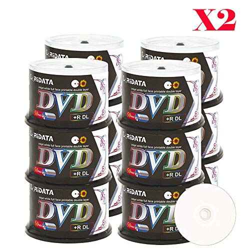 1200 Pack Ridata DVD+R DL Dual Layer 8X 8.5GB DVD Plus R Double Layer White Inkjet Hub Printable Blank Media Data Movie Game Recordable Disc