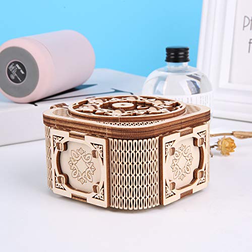 GuDoQi 3D Wooden Puzzle, Treasure Box with Music, Mechanical Model Kit to Build, Wood Craft Kit for Teens and Adults, DIY Assembly Toy, Gifts for Birthdays and Christmas