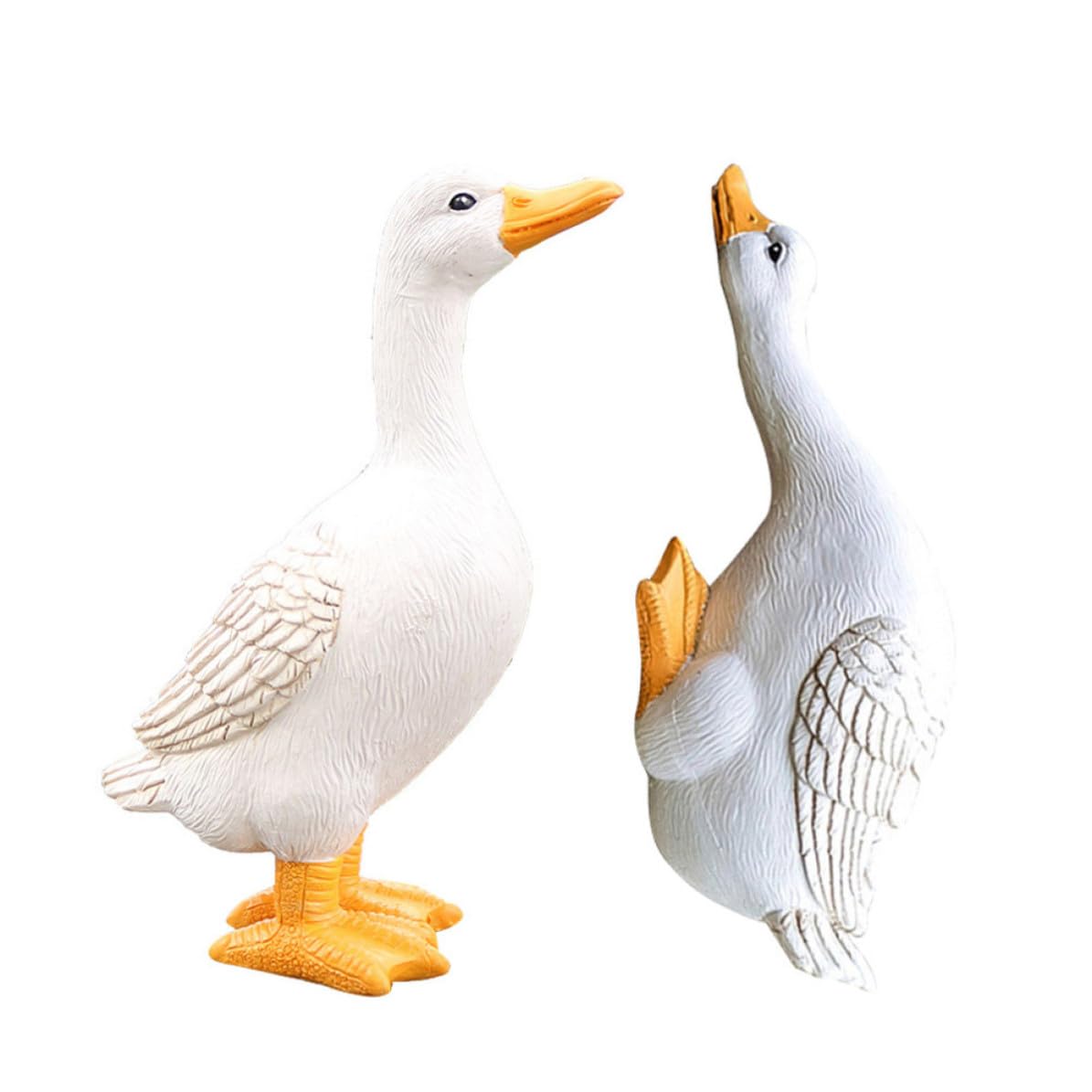 2 figuras de resina realistas de color claro para decorar estanques y macetas de jardín