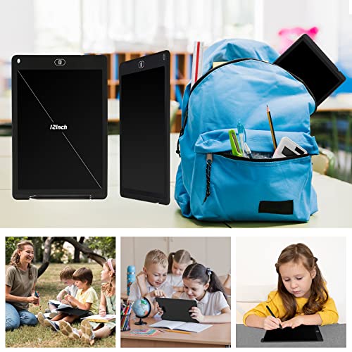Coolzon LCD Schreibtafel, 12 Zoll Bunte Bildschirm Schreibtablett für Kinder Erwachsene, Löschbare LCD-Zeichenbrett Elektronische Schreibtafel Tragbar LCD Drawing Writing Tablet, Schwarz