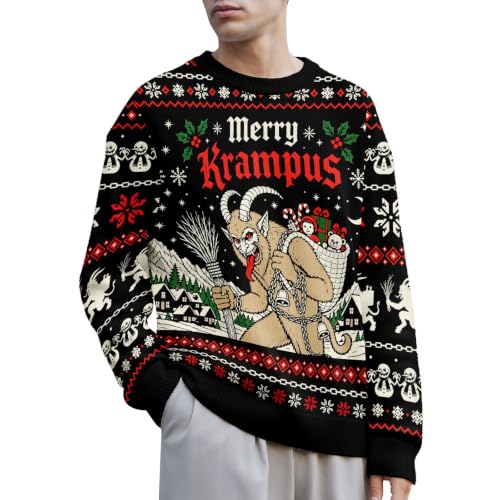 Image of 99TIMORO Funny Ugly Christmas Sweater for Men and Women, Holiday Pullover 2025, Novelty Crewneck Sweatshirt, Festive Gift
