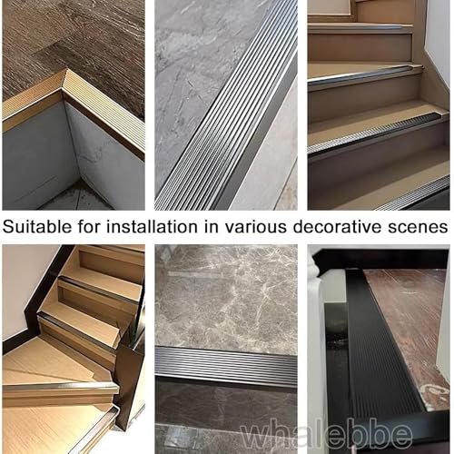 Protector de borde de escalera en L de aluminio para perfiles de porches 7