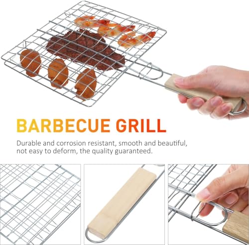 Image of Permafrost Portable BBQ Kabob Grill Basket, BBQ Grilling Basket for Outdoor Grill, Stainless Steel Grill Heavy Duty Grill Baskets, BBQ Tool for Steak, Potatoes, Chops, Kabob