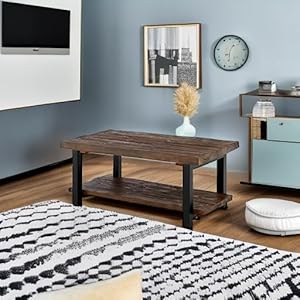 Alaterre Furniture Coffee Pomona Industrial Modern Vintage Metal and Wood End Table, Easy Assembly, 42 in x 24 in x 18, Rustic Natural Alaterre Furniture Coffee Pomona Industrial Modern Vintage Metal and Wood End Table Easy Assembly 42 in x 24 in x 18 Rustic Natural