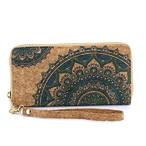Zipper wallet Mandala design sustainable gift Vegan purse Lightweight Durable Zero waste, M
