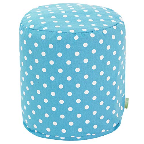 Majestic Home Goods Aquamarine Small Polka Dot Indoor Bean Bag Ottoman Pouf 16