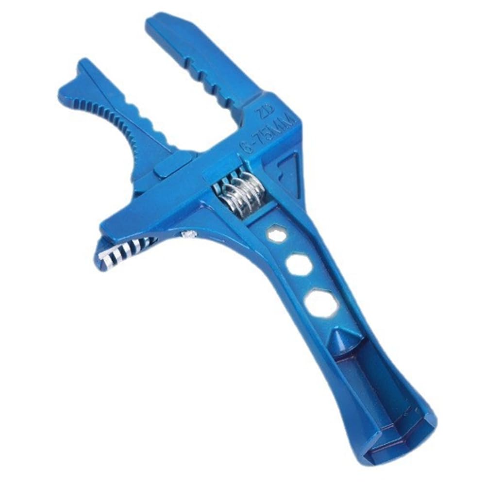 Multifunctional Aluminum Alloy Spanner Adjustable Wrench 6-75mm for Diverse Plumbing Tasks Blue