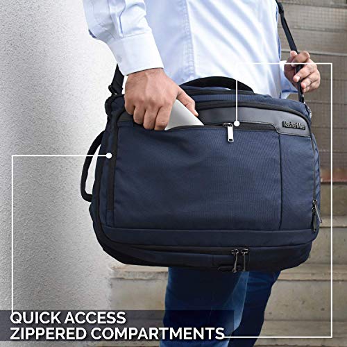 Image of Nasher Miles Marathoner 3 Way Navy Blue Laptop Backpack /Messenger /Shoulder Bag