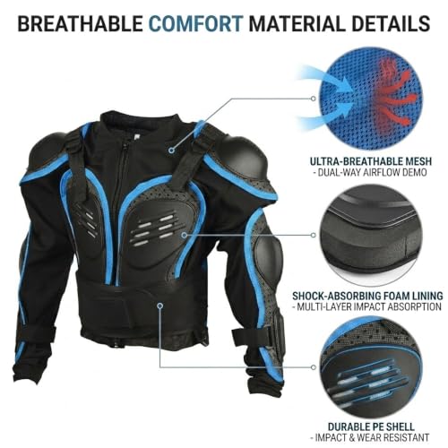 Chaqueta protectora de moto niños que evita golpes en caídas de cross y snowboard 4