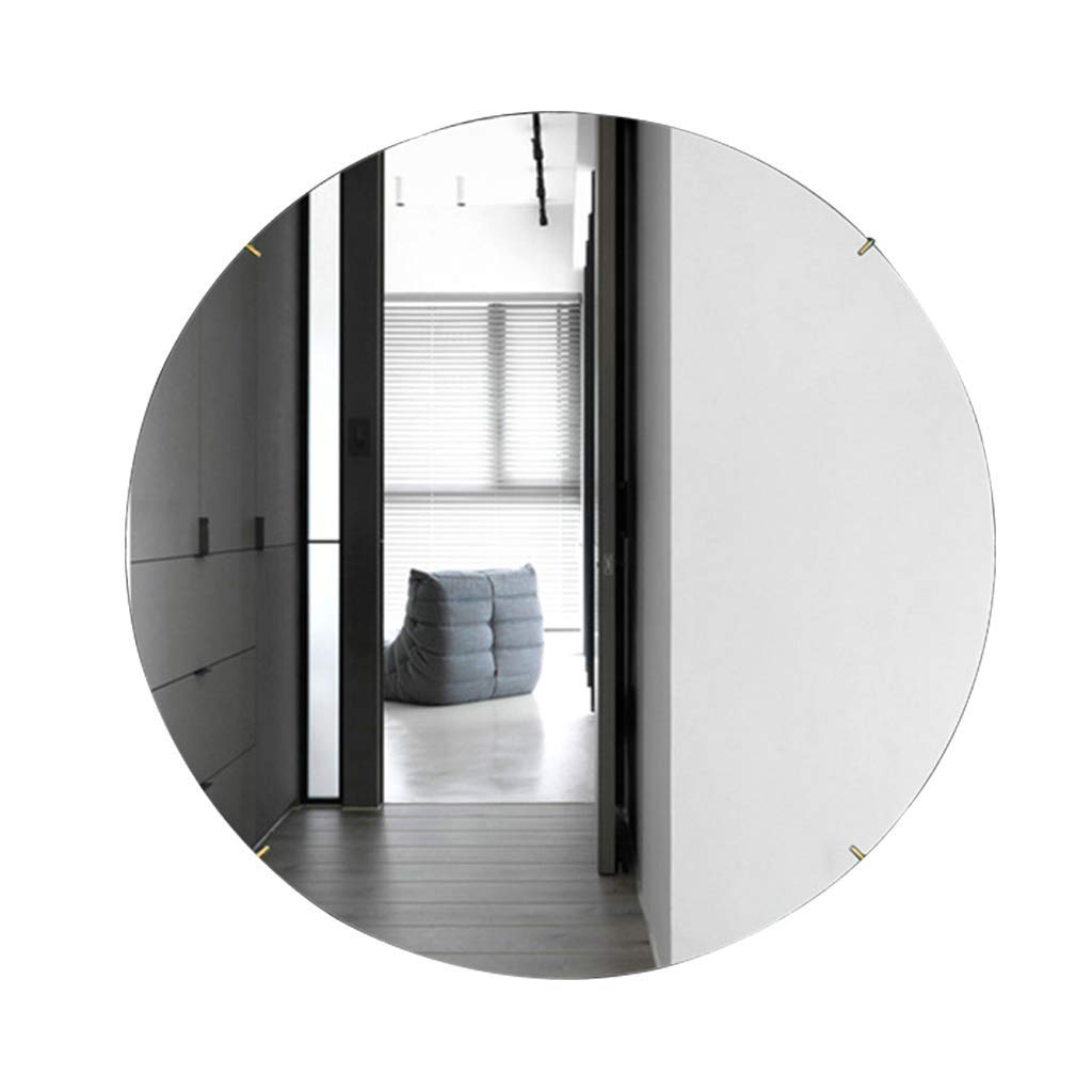 TYUHDUYUR Frameless Wall Mounted Vanity Mirror Oversize Decorative Mirror for Shaving/Make Up with Polished Edge for Bathroom Bedroom Hallway Gold (60CM)