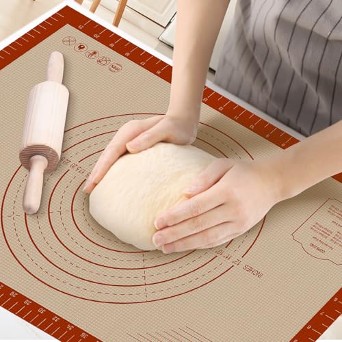 Comparison: Best Silicone Pastry Mat 6 Silicone Baking Mat, 0.7mm Extra Thick 24" x 16" Large Non Stick Pastry Dough Sheet, Pie Crust Rolling Supplies for Making Christmas Cookies Bread, Easy to Clean