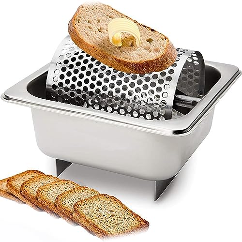 304 Stainless Steel Butter Spreader Roller - Holds 36 Ounces of Butter - Easy to Clean - Manual Butter Roller with Perforated Roller Design - Frying Pan Butter Roller for Effortlessly Spreading Butter