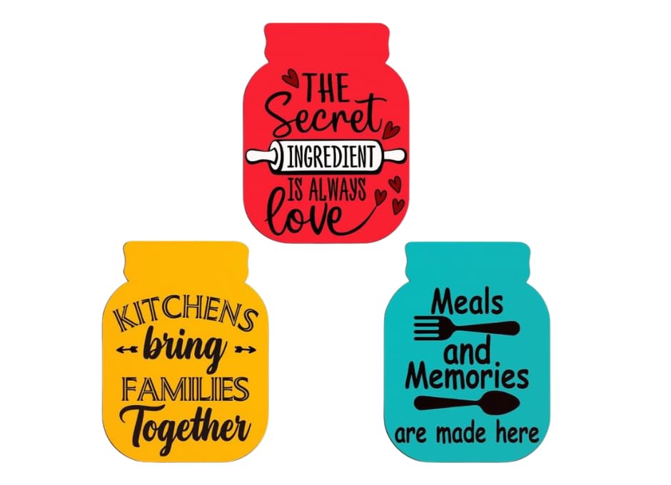 Titu Ki Baatein Kitchen Decor Vinyl Stickers, Motivational Food Quotes, Multi Color, Set of 3, for Fridge Wall and Dining Area-image-47