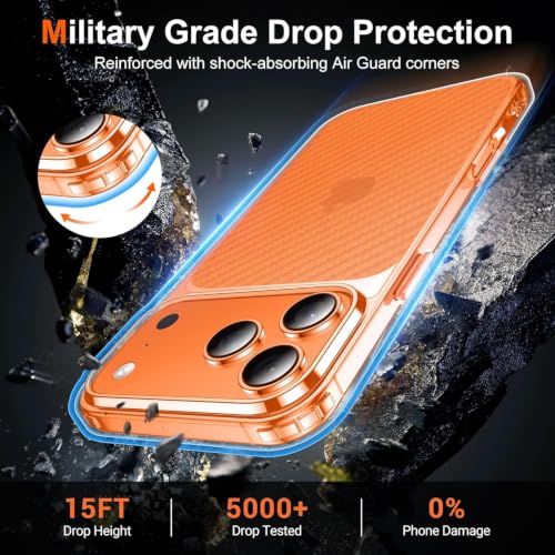 Image of DIZORO Crystal Clear Compatible with iPhone 17 Pro Max Case with Anti-Yellow Shockproof Transparent Cover with Carbon Fiber Design