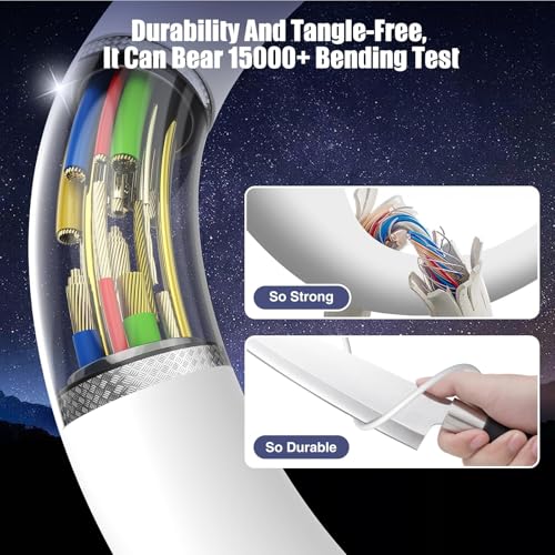 Image of LOFPYE 3-Pack 1FT 60W USB C to USB C Cable, Type C Fast Charging Cable for iPhone Air 17 16e 16 15 Pro Plus Pro Max,for Galaxy S25 /S24, for iPad Pro /Air /mini, for MacBook Pro /Air and More