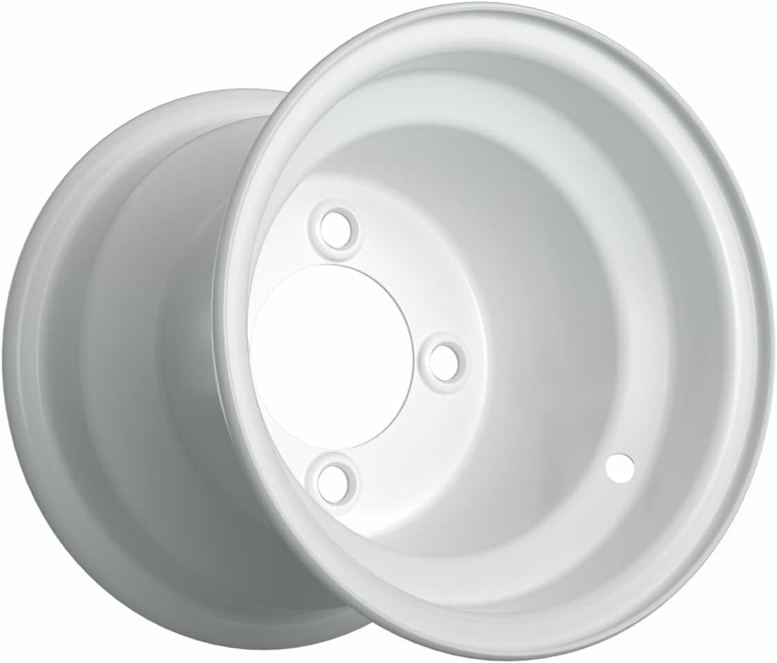 GTW 8 Inch Golf Cart Wheels and Tires Combo | GTW White Steel Wheels on 22x11-8 (22") Rogue All Terrain Tires | Set of 4