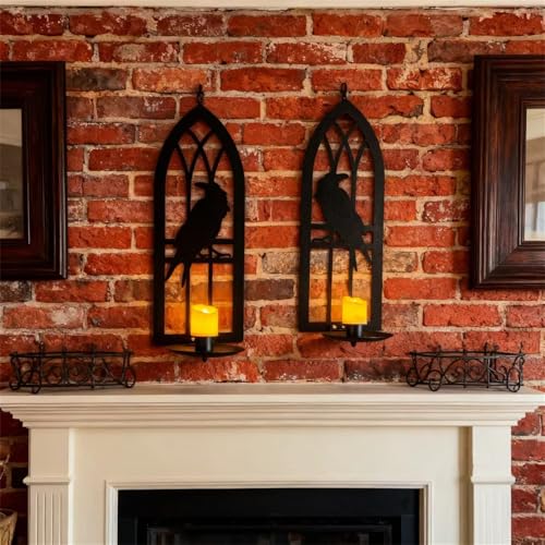 Candelabros de pared Jackdaw de hierro para iluminar tu salón con elegancia oscura 6