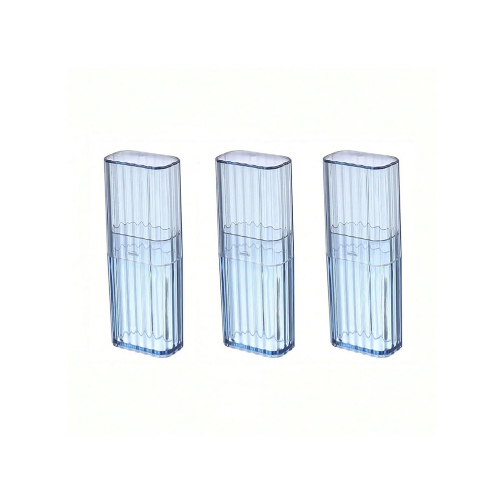 Tianshengqi Blue-3Pcs Transparent Plastic Portable Storage Box, Toothpicks Cotton Swab Household Goods(Blue-3Pcs)
