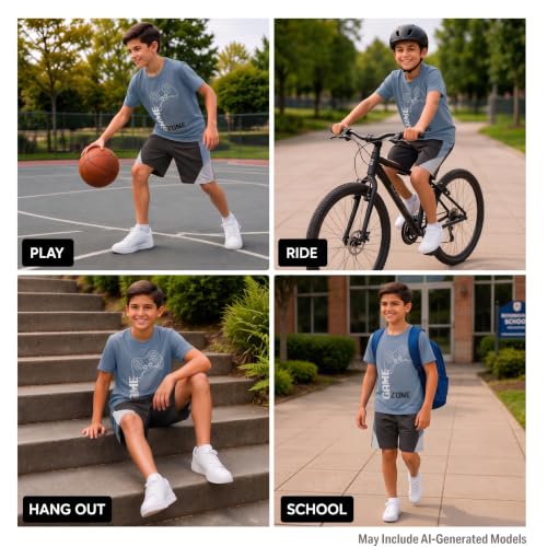 Image of Pro Athlete Active Boys Short Sets - 2 Piece Performance Crewneck Short Sleeve T-Shirt and Shorts Boys Athletic Sets (8-16)