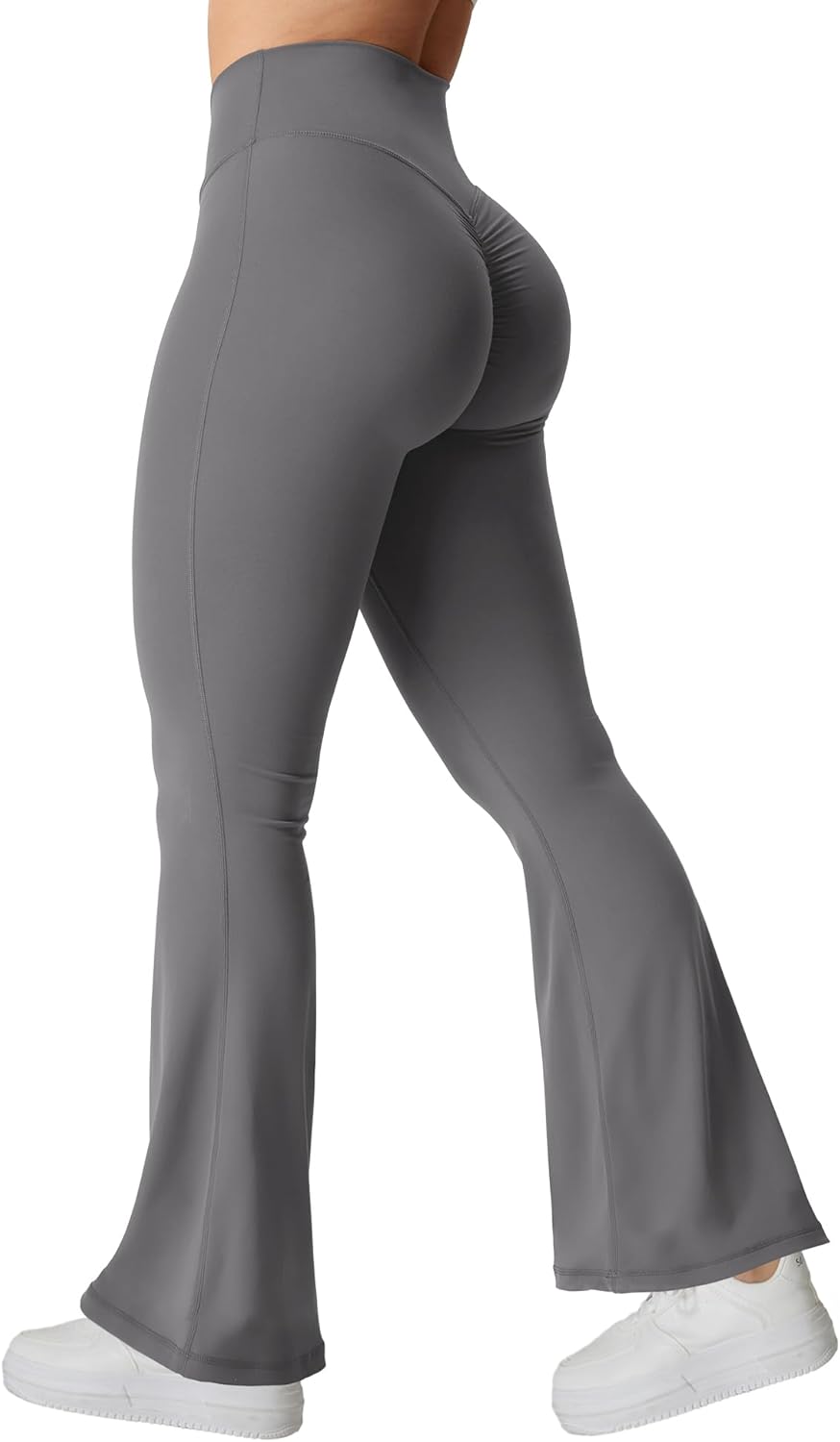 YEOREO Women's Kalie Flare Scrunch V Cross Waist Yoga Leggings