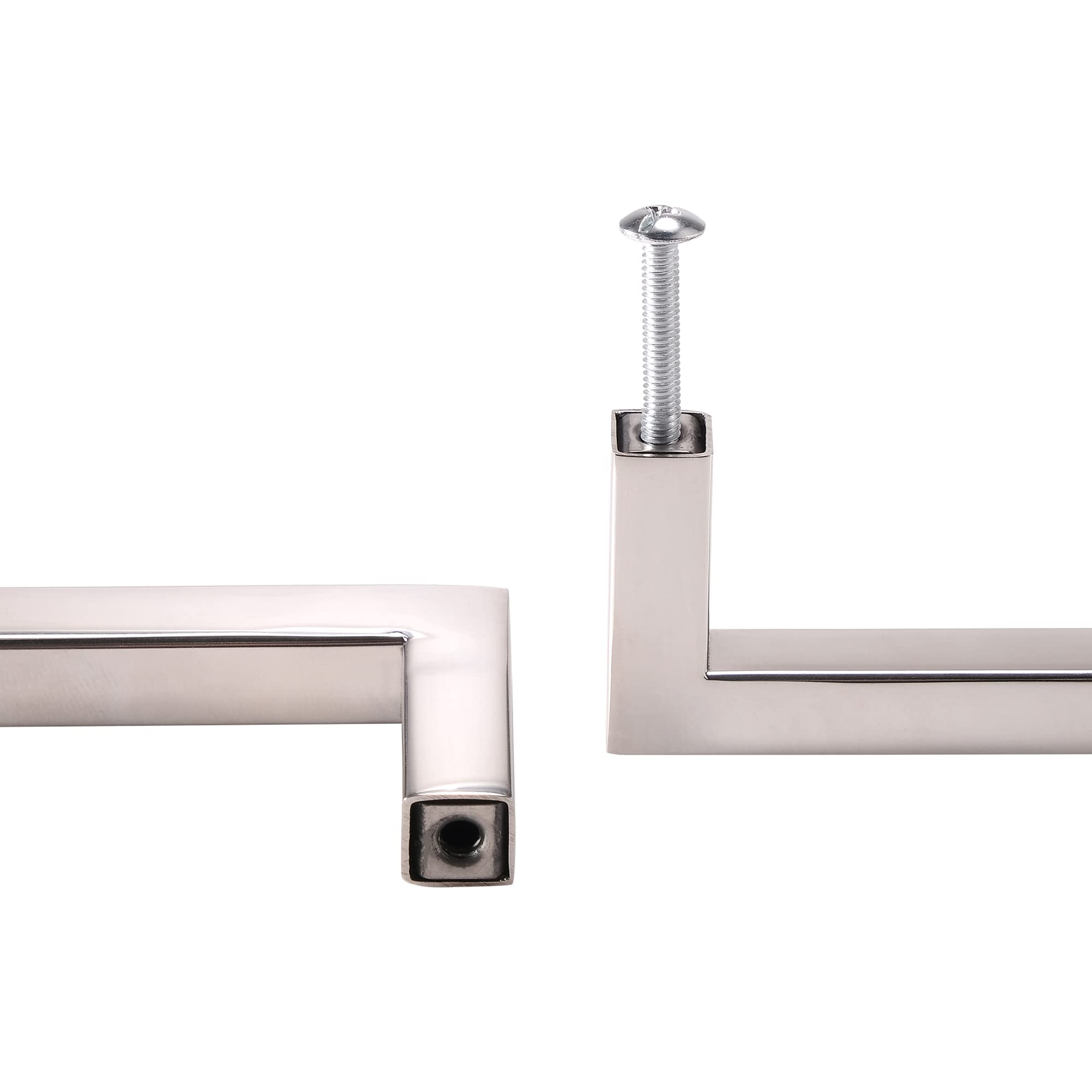 STAHLIA® Uchwyty meblowe zestaw 15 uchwytów relingowych z prawdziwej stali nierdzewnej | BA: 480 mm Profil: 10 x 10 mm | uchwyt ze stali nierdzewnej polerowany na wysoki połysk prostokątny