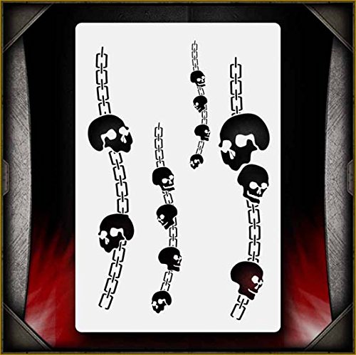 Skull Chains 2 AirSick Airbrush Stencil Template