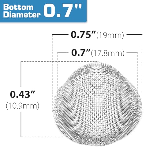 Pipe Screens Filter, 3/4 Inch 60 Pcs Adjustable Tapered Design Bowl Screens with Pipe Cleaners, 3 in 1 Tool, Bottle Brush, 0.75 Inch Stainless Steel Mesh with Metal Box - Thumbnail 2
