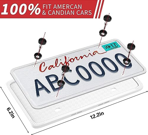 Installed license plate frame on car