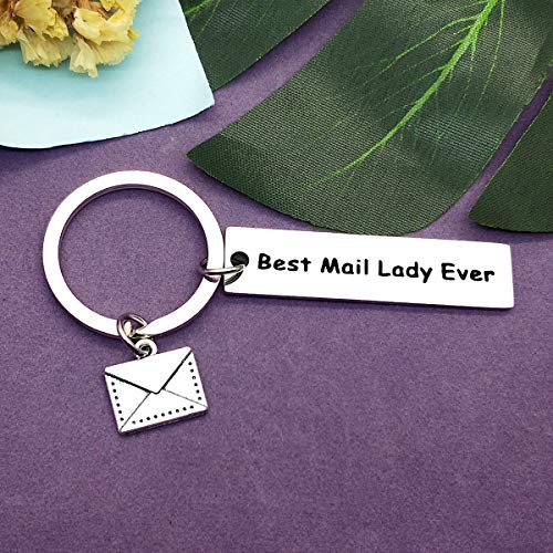 Appreciation Jewelry For Post Service Worker Gifts Keychain For Woman Thank You Gift For Postal Worker Mail Carrier Keychain For Mailwomen Post Carrier Gifts Best Mail Lady Ever Keyring #TOP4