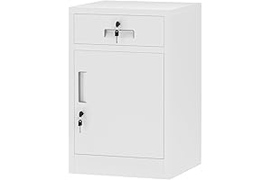 Metal Storage Cabinet with Locking Door and Drawer: Secure Your Valuables