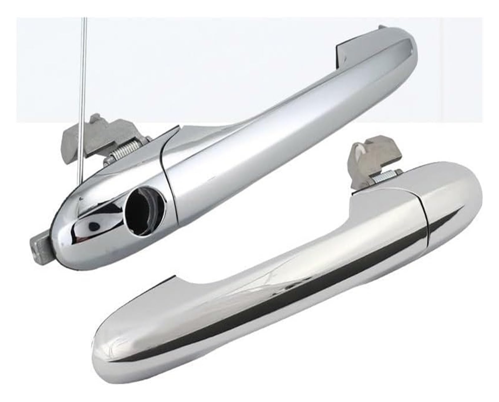Qwqthgs 1 Pair Car Exterior Door Handle Cap For Fiat 500 735592026 Right Hand Driving Car Driver/Passenger Side Chrome Handle Exterior Outer Door Replacement(1 Pair)