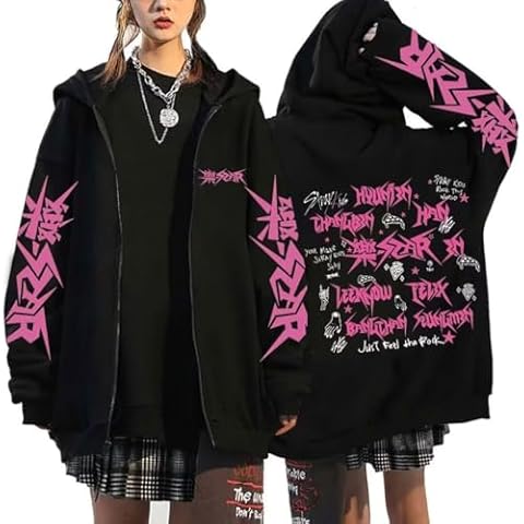 Kpop Stray Kids Album STAR Hoodie Jacket Felix Hyunjin Bangchan Lee Know Zippered Sweatershirts Jacket Cover