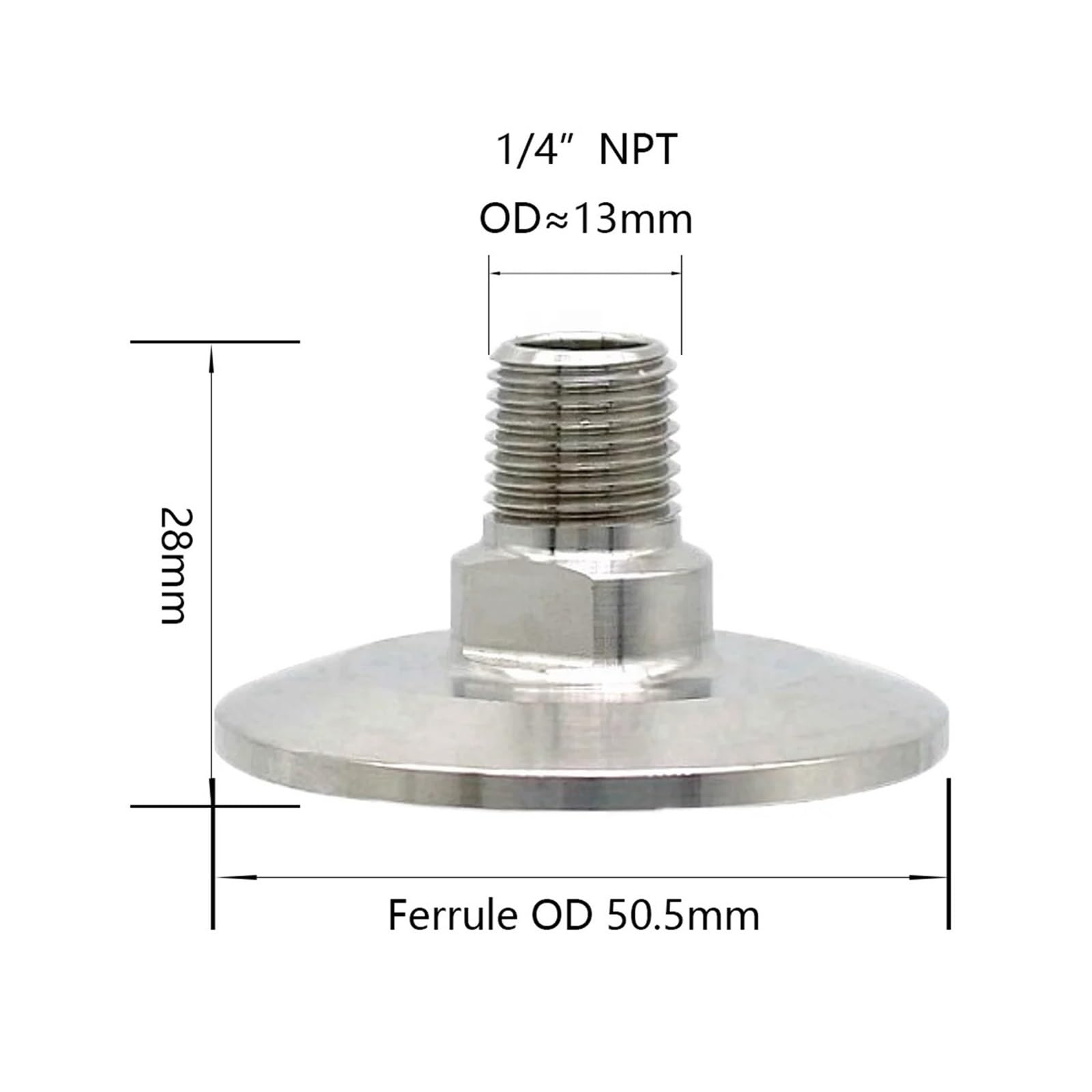Zewnętrzny gwint NPT ze stali nierdzewnej 304 do tulejki z trzema zaciskami, złącze rurowe adaptera(1l4 inch-64mm)