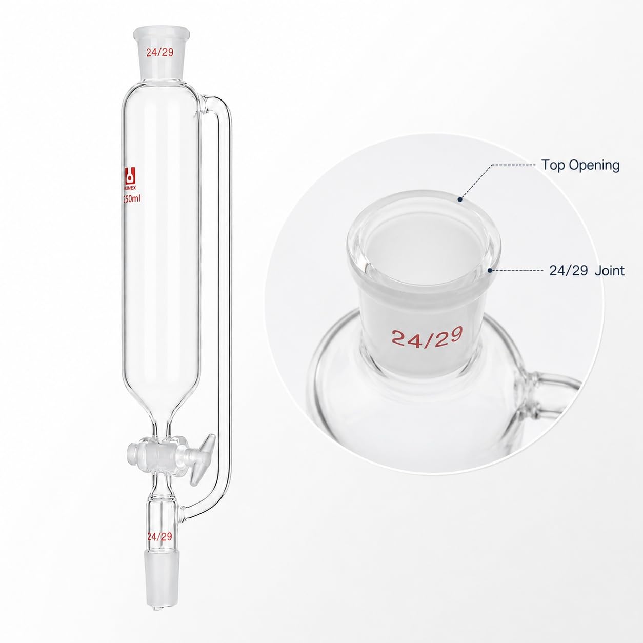 Embudo Goteo Igualación Presión Vidrio Borosilicato Adición Lab-5000mL 40#