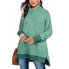 OFEEFAN-Womens-Turtle-Neck-Sweatshirts-High-Low-Hem-Side-Slit OFEEFAN Womens Tunic Tops Long Sweaters for Women to Wear with Leggings Green XL