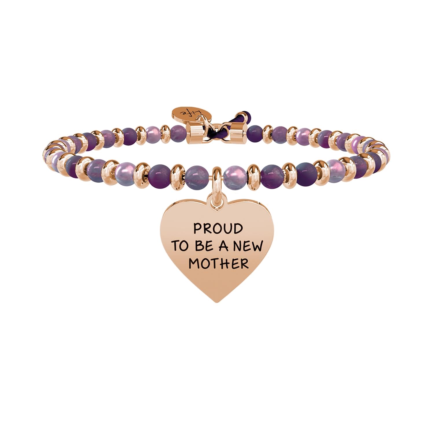 KIDULT - Bracciale ametista e acciaio 316L Pvd Rose' | Special Moments