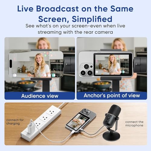 Image of Magnetic Vlog Selfie Monitor Screen for iPhone & Android - Wireless Back Camera Display with 1080P /4K Support, Bluetooth Remote, Perfect for TikTok, Live Streaming & Content Creators