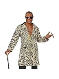 Widmann - Kostüm Hustler, Millionär, Mantel mit Leopardenmuster, Karneval, Mottoparty