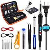 Kit del Soldador estaño Profesional - 60W 220V Soldador de estaño con Pantalla LCD, Temperatura...