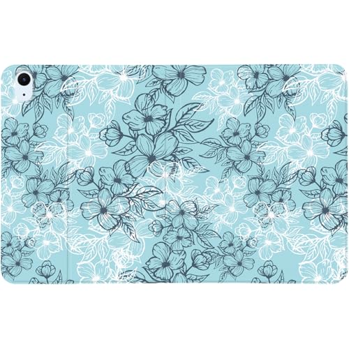 Étui rigide pour iPad 10.9 2022 avec porte-crayon fleur