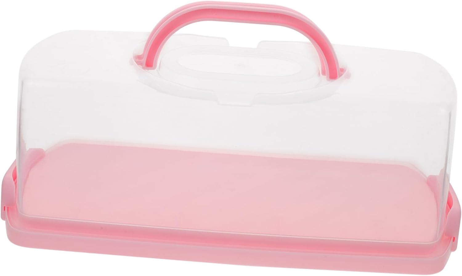 HEALLILY Reusable Transparent Cake Carrier Box with Lid and Handle Portable Rectangular Bread and Dessert Storage Container Wear Resistant Protective Case for Small Cakes and Cupcakes Party
