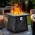 28 Inch Propane Fire Pit, CSA-Listed Outdoor Gas Fire Pit, 50,000 BTU Steel Fire Table with Lid and Lava Rock, Gas Fire Pits for Patio, Stainless Steel Burner Head for Warmth Ambiance Black