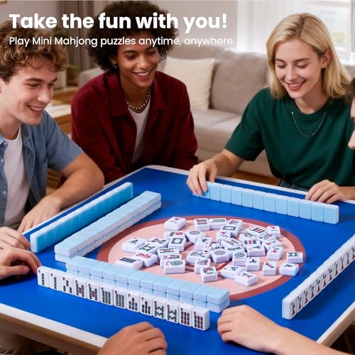 Juego de fichas American Mahjong 166 piezas azul miniatura 5