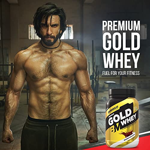 Image of Bigmuscles Nutrition Premium Gold Whey 1Kg | Isolate Whey Protein Blend [Caffe Latte] | USA FDA REGD. BRAND | 25g Protein Per Serving | 5.5g BCAA