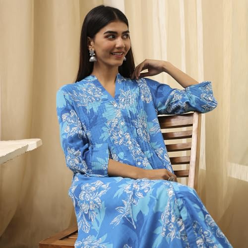 Image of BIBA Women Straight Fit Rayon Kurta
