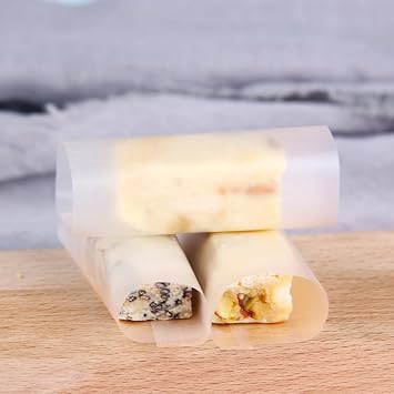 500Pieces Glutinous Rice Paper Edible Rice Paper Wafer Papers Edible Candy Wrappers 6.5X 10cm (2.56x3.94 inch) for Baking and Cake Decorating Cupcakes Sushi Candy Caramel Toffee Rice