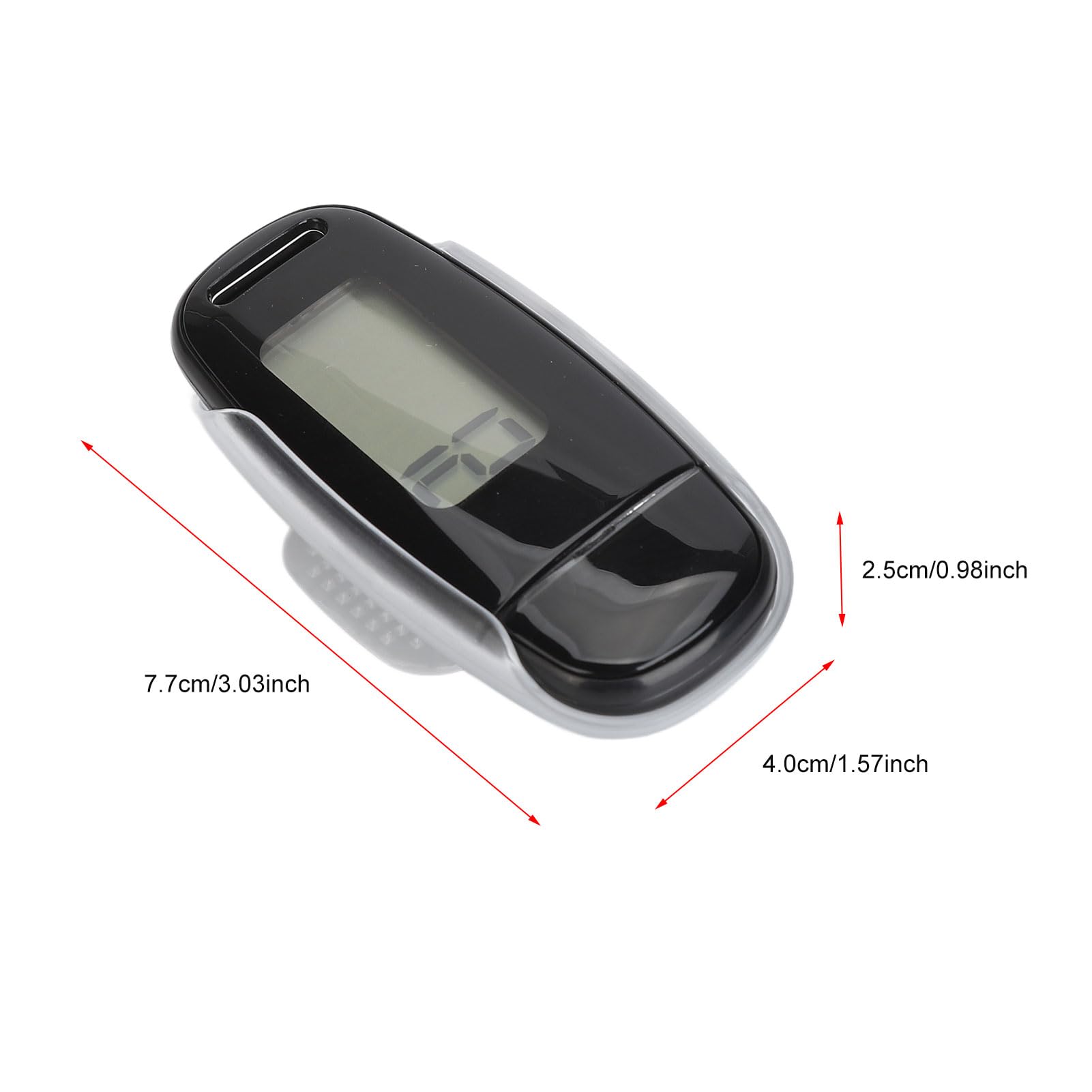 Podomètre 3D, Grand écran LCD, Rechargeable par USB, Podomètre Léger et Précis avec Lanière pour Femmes, Hommes et Enfants