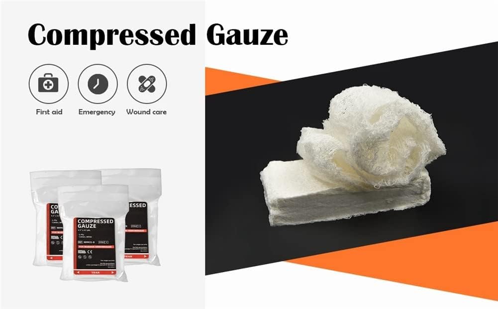 10 pacchetti di garze sterili compresse piegate a Z da 4,5" x 4,1 iarde, essenziali per il primo soccorso e l'arresto dell'emorragia, per uso domestico, medico e tattico di emergenza.