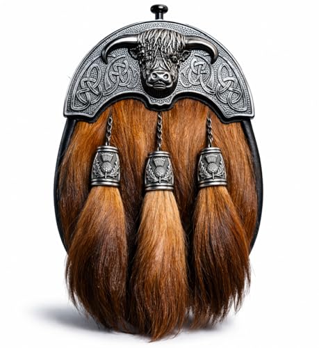 Scottish Sporran for Kilt Real Hair Dress Sporran with Antique Cantle & Thistle Design Traditional Highland Formal & Wedding Kilt Accessory