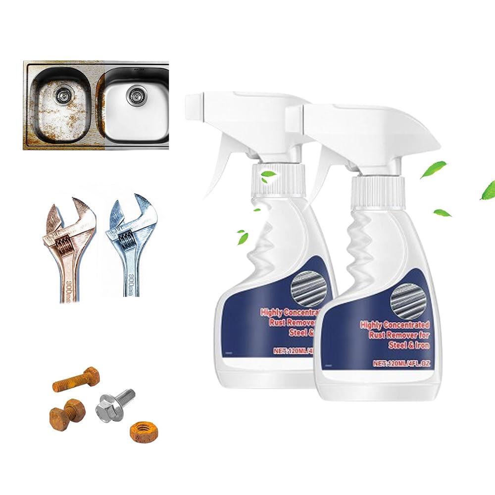 Heavy-Duty Metal Rust Remover, Highly Concentrated Rust Remover, Powerful RustRemover for Metal Stainless Steel, Effortless RustRemoval Spray from MetalSurfaces